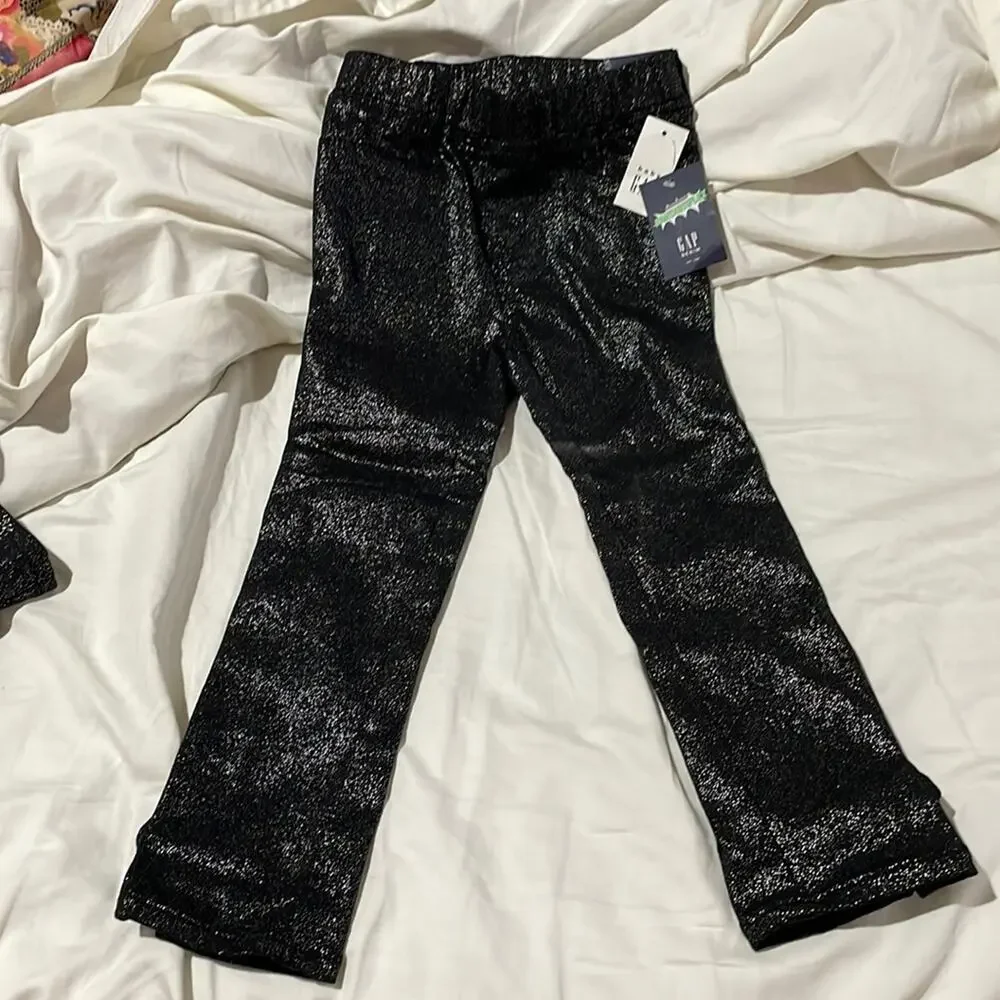 Gap 5 black shimmer denim fantastiflex stretch comfort elastic waste jean nwt